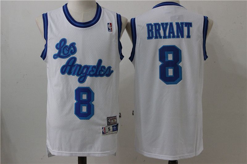 Men Los Angeles Lakers #8 Bryant White Throwback NBA Jerseys